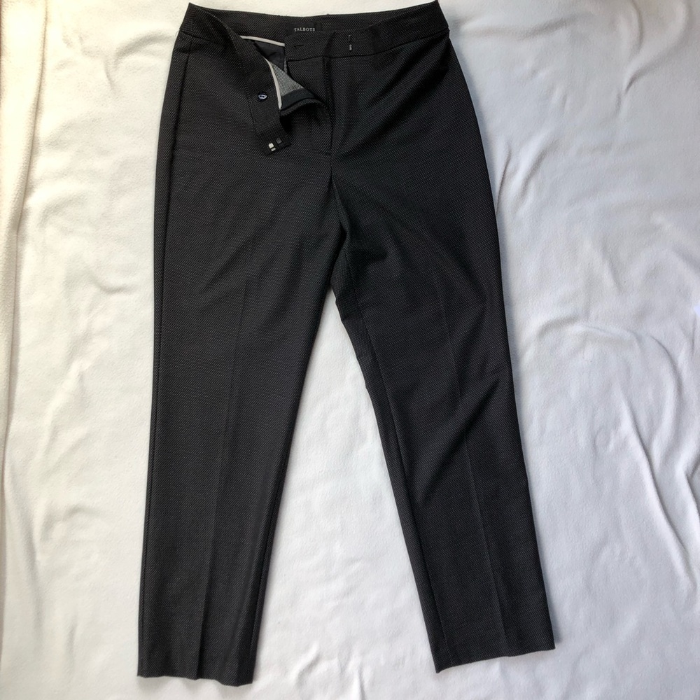 Talbots Black with small polka dot pant Size 12